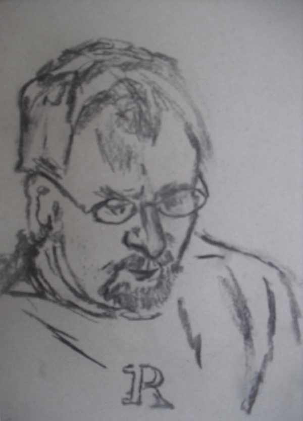 Life study, charcoal on paper, 20 x 20cm by Chistopher Good