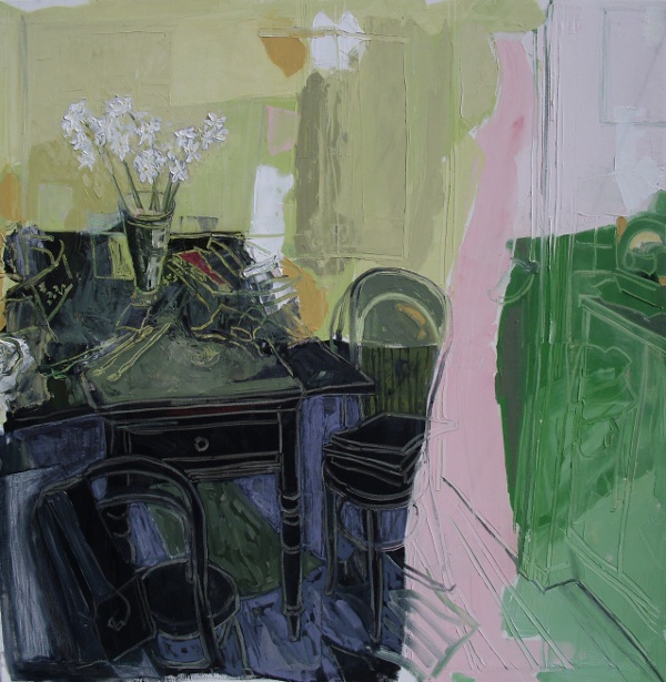 Narcissus, oil on canvas, 100 x 100cm, 2017 by Chistopher Good