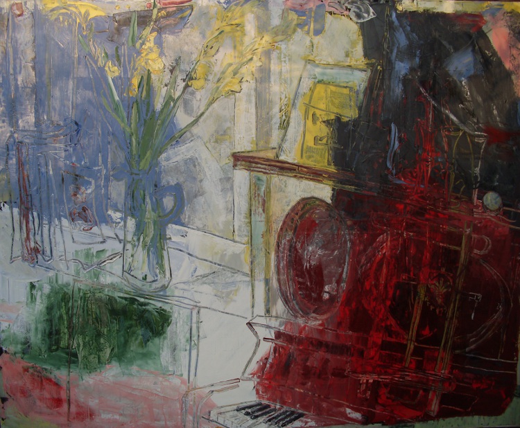 Gladioli, oil on canvass, 120 x 150cm, 2017, by Chistopher Good