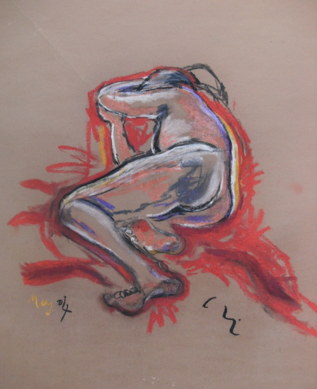 Untitled, Wuppertal 2004, Pastel on brown paper by Chistopher Good