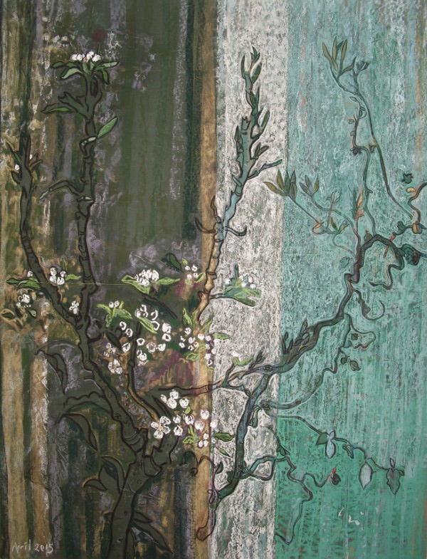 Pear blossom, 120 x 95cm, April 2015 by Chistopher Good